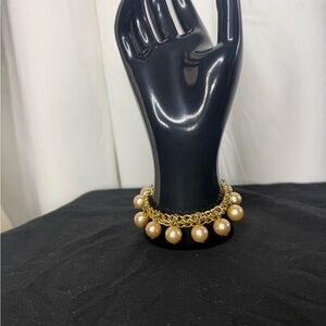 Avon Gold Bracelet with Cream Pearls